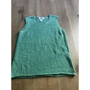 Vinatage Pendleton Sweater Vest Womens  L Pullover Green Sleeveless Knit top